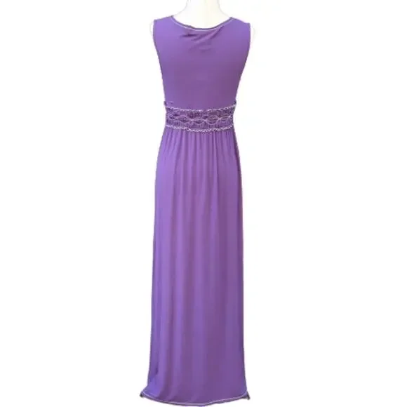 Max Studio Purple Sleeveless Maxi Dress Size Small - Picture 6 of 8